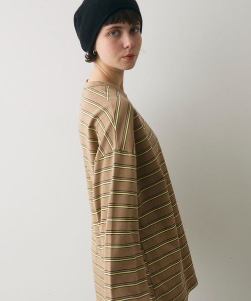 full/fill.（フルフィル）の「multi border over T / マルチボーダーオーバーT（Tシャツ/カットソー・レディース・ブラウン/グレー・FREE）」の20枚目の写真