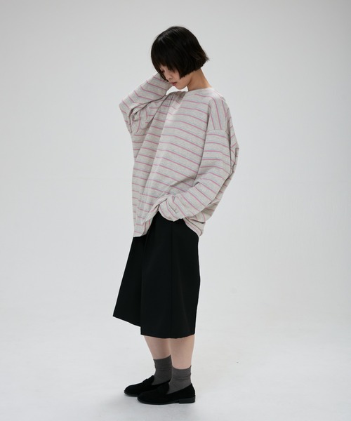full/fill.(フルフィル)の「multi border over T / マルチボーダーオーバーT(Tシャツ/カットソー・レディース・ブラウン/グレー/ダークグレー/ライトグレー・FREE)」の20枚目の写真
