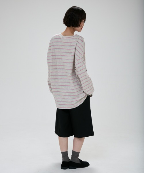 full/fill.(フルフィル)の「multi border over T / マルチボーダーオーバーT(Tシャツ/カットソー・レディース・ブラウン/グレー/ダークグレー/ライトグレー・FREE)」の21枚目の写真