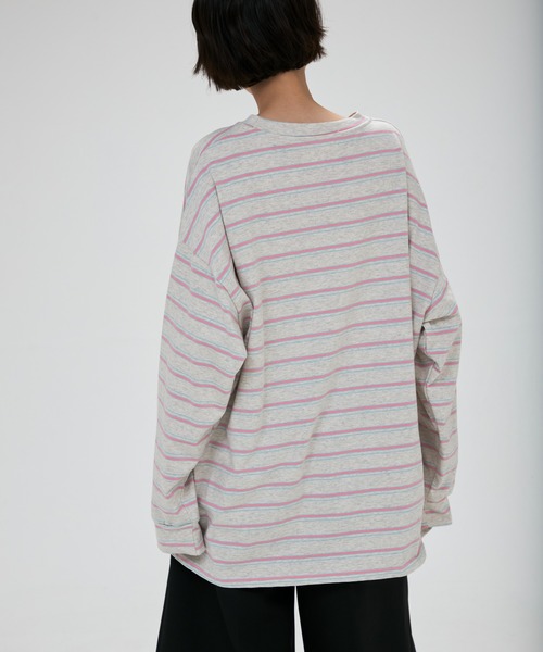 full/fill.(フルフィル)の「multi border over T / マルチボーダーオーバーT(Tシャツ/カットソー・レディース・ブラウン/グレー/ダークグレー/ライトグレー・FREE)」の16枚目の写真