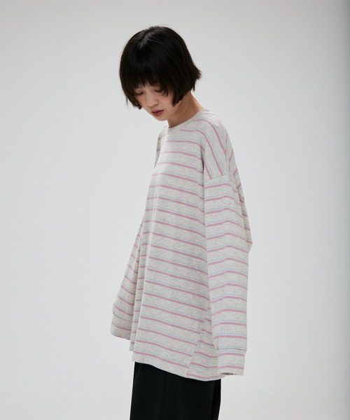 full/fill.(フルフィル)の「multi border over T / マルチボーダーオーバーT(Tシャツ/カットソー・レディース・ブラウン/グレー/ダークグレー/ライトグレー・FREE)」の17枚目の写真