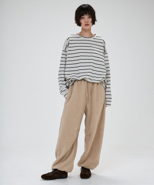 full/fill.(フルフィル)の「multi border over T / マルチボーダーオーバーT(Tシャツ/カットソー・レディース・ブラウン/グレー/ダークグレー/ライトグレー・FREE)」の11枚目の写真