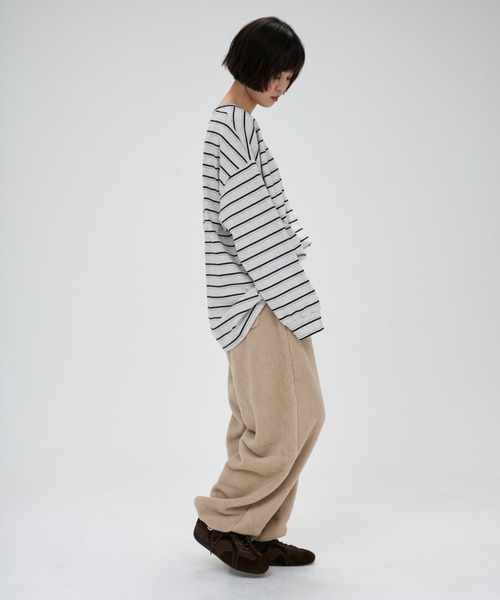 full/fill.(フルフィル)の「multi border over T / マルチボーダーオーバーT(Tシャツ/カットソー・レディース・ブラウン/グレー/ダークグレー/ライトグレー・FREE)」の12枚目の写真
