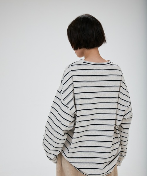 full/fill.(フルフィル)の「multi border over T / マルチボーダーオーバーT(Tシャツ/カットソー・レディース・ブラウン/グレー/ダークグレー/ライトグレー・FREE)」の9枚目の写真