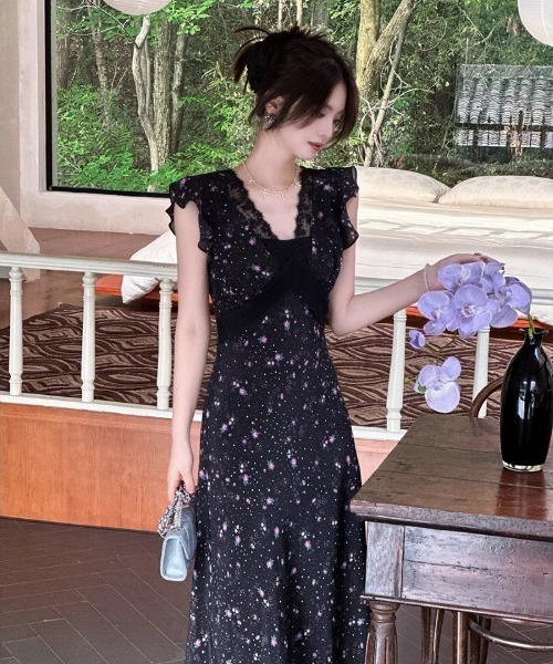 Ritzy(リッツィー)の「レースレイヤードスターダストワンピース(ワンピース・レディース・ブラック・M/S)」の9枚目の写真