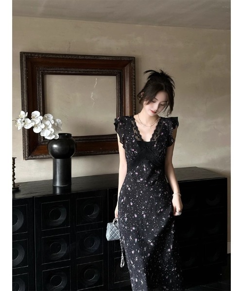 Ritzy(リッツィー)の「レースレイヤードスターダストワンピース(ワンピース・レディース・ブラック・M/S)」の6枚目の写真