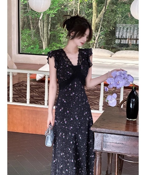 Ritzy(リッツィー)の「レースレイヤードスターダストワンピース(ワンピース・レディース・ブラック・M/S)」の4枚目の写真