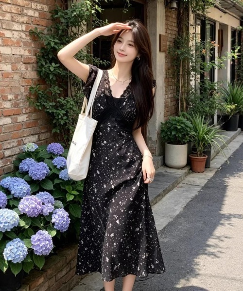 Ritzy(リッツィー)の「レースレイヤードスターダストワンピース(ワンピース・レディース・ブラック・M/S)」の16枚目の写真