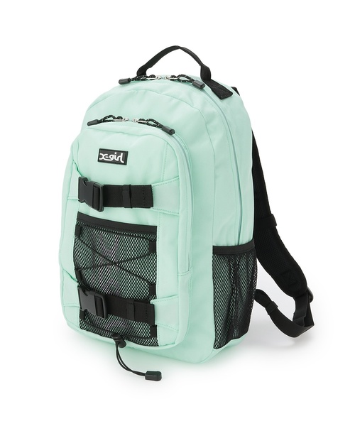 X-girl Stages(エックスガールステージス)の「ロゴ メッシュバックパック(バックパック/リュック・キッズ・グリーン系その他/ラベンダー/ブラック・F)」の3枚目の写真