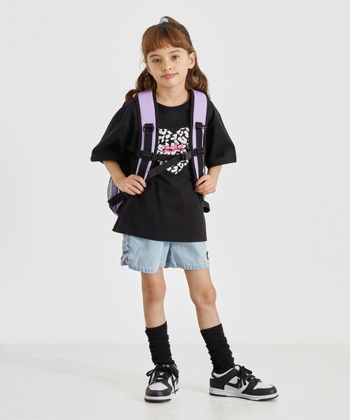 X-girl Stages(エックスガールステージス)の「ロゴ メッシュバックパック(バックパック/リュック・キッズ・グリーン系その他/ラベンダー/ブラック・F)」の10枚目の写真