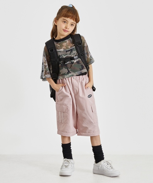 X-girl Stages(エックスガールステージス)の「ロゴ メッシュバックパック(バックパック/リュック・キッズ・グリーン系その他/ラベンダー/ブラック・F)」の7枚目の写真