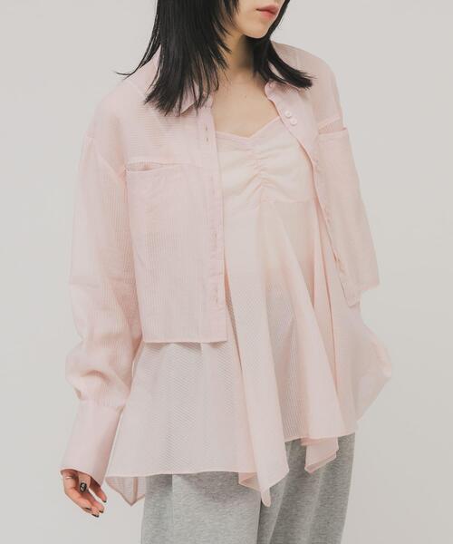 KBF（ケイビーエフ）の「イレヘムビスチェSETシャツ（シャツ/ブラウス・レディース・ホワイト系その他/ピンク系その他/グレー系その他・ONE）」の3枚目の写真