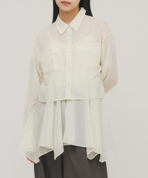 KBF（ケイビーエフ）の「イレヘムビスチェSETシャツ（シャツ/ブラウス・レディース・ホワイト系その他/ピンク系その他/グレー系その他・ONE）」の4枚目の写真