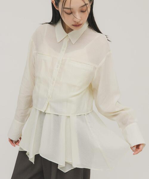 KBF（ケイビーエフ）の「イレヘムビスチェSETシャツ（シャツ/ブラウス・レディース・ホワイト系その他/ピンク系その他/グレー系その他・ONE）」の5枚目の写真