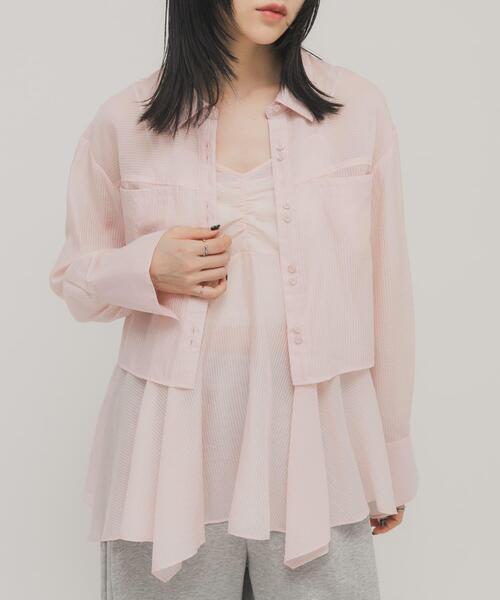 KBF（ケイビーエフ）の「イレヘムビスチェSETシャツ（シャツ/ブラウス・レディース・ホワイト系その他/ピンク系その他/グレー系その他・ONE）」の14枚目の写真