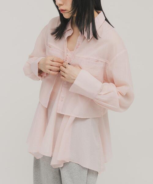 KBF（ケイビーエフ）の「イレヘムビスチェSETシャツ（シャツ/ブラウス・レディース・ホワイト系その他/ピンク系その他/グレー系その他・ONE）」の15枚目の写真