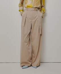 サテンストレッチベルテッドパンツ