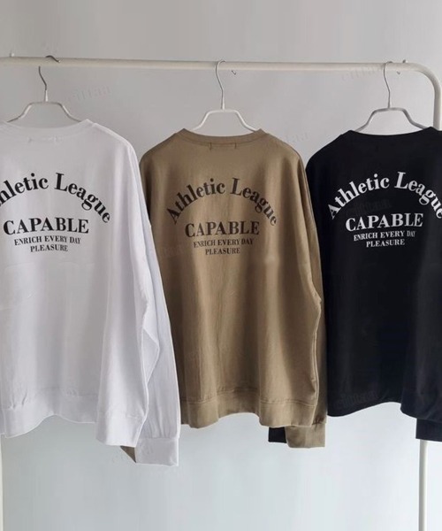 Dalfwin（ダールフィン）の「韓国ファッション CAPABLE英字プリント長袖Tシャツ（Tシャツ/カットソー・レディース・ホワイト/ブラック・FREE）」の22枚目の写真