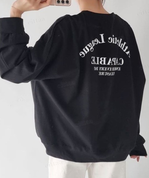 Dalfwin（ダールフィン）の「韓国ファッション CAPABLE英字プリント長袖Tシャツ（Tシャツ/カットソー・レディース・ホワイト/ブラック・FREE）」の16枚目の写真