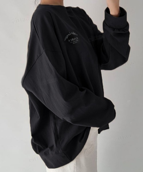 Dalfwin（ダールフィン）の「韓国ファッション CAPABLE英字プリント長袖Tシャツ（Tシャツ/カットソー・レディース・ホワイト/ブラック・FREE）」の19枚目の写真