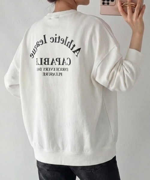 Dalfwin（ダールフィン）の「韓国ファッション CAPABLE英字プリント長袖Tシャツ（Tシャツ/カットソー・レディース・ホワイト/ブラック・FREE）」の7枚目の写真