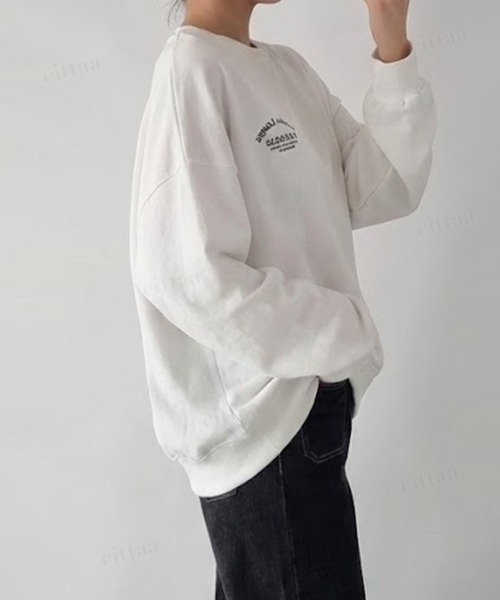 Dalfwin（ダールフィン）の「韓国ファッション CAPABLE英字プリント長袖Tシャツ（Tシャツ/カットソー・レディース・ホワイト/ブラック・FREE）」の9枚目の写真