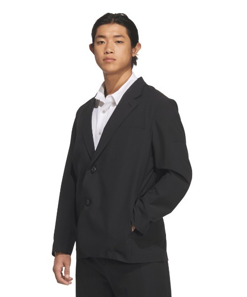 adidas（アディダス）の「アディダス adidas プレミアム スリムフィット テーラードジャケット（テーラードジャケット・メンズ・ネイビー/ブラック・M/LL/L）」の2枚目の写真