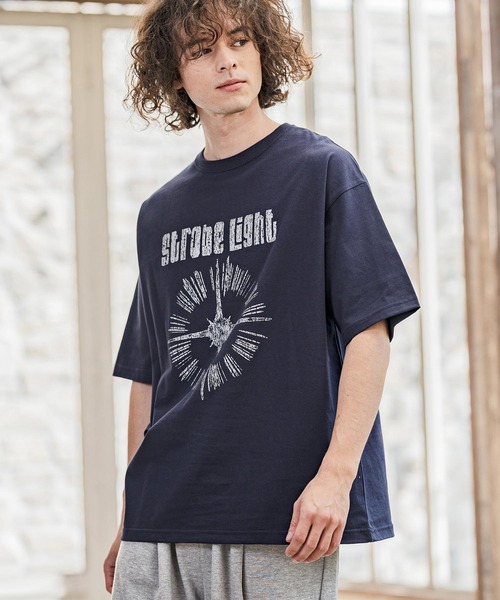 CAMBIO(カンビオ)の「mt10257-ビッグシルエットプリントT(Strobe Light) Tシャツ(2601122MCB)(Tシャツ/カットソー・メンズ・ブラック/ホワイト/ネイビー・XL/S/M/L)」の5枚目の写真