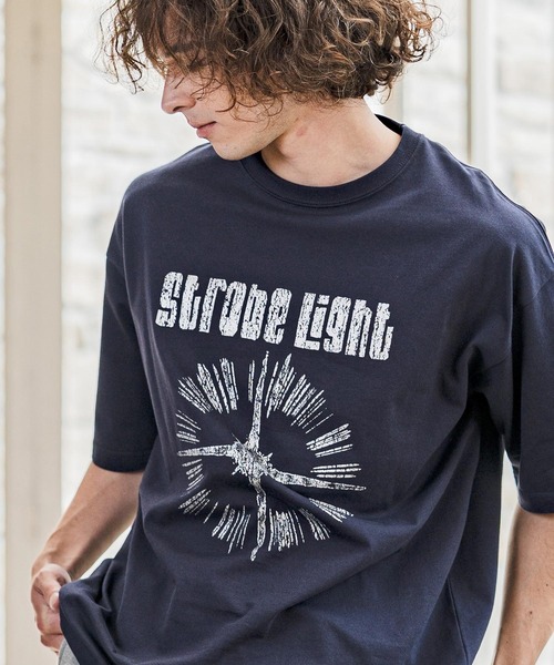 CAMBIO(カンビオ)の「mt10257-ビッグシルエットプリントT(Strobe Light) Tシャツ(2601122MCB)(Tシャツ/カットソー・メンズ・ブラック/ホワイト/ネイビー・XL/S/M/L)」の6枚目の写真