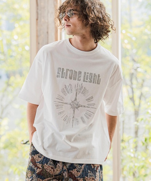 CAMBIO(カンビオ)の「mt10257-ビッグシルエットプリントT(Strobe Light) Tシャツ(2601122MCB)(Tシャツ/カットソー・メンズ・ブラック/ホワイト/ネイビー・XL/S/M/L)」の9枚目の写真