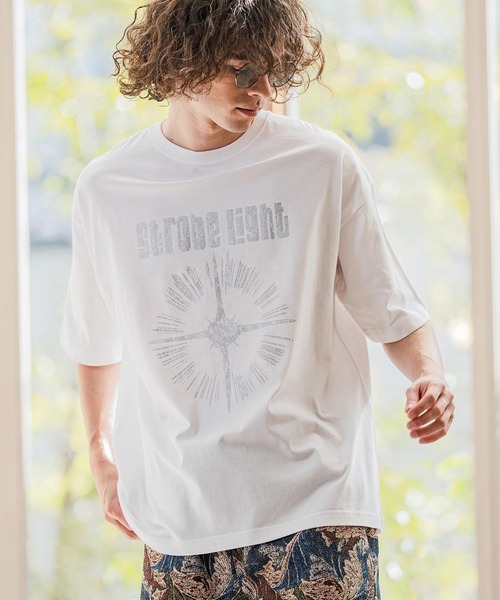 CAMBIO(カンビオ)の「mt10257-ビッグシルエットプリントT(Strobe Light) Tシャツ(2601122MCB)(Tシャツ/カットソー・メンズ・ブラック/ホワイト/ネイビー・XL/S/M/L)」の10枚目の写真