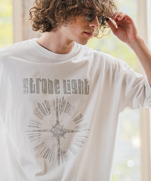 CAMBIO(カンビオ)の「mt10257-ビッグシルエットプリントT(Strobe Light) Tシャツ(2601122MCB)(Tシャツ/カットソー・メンズ・ブラック/ホワイト/ネイビー・XL/S/M/L)」の11枚目の写真