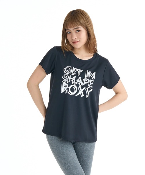 ROXY(ロキシー)の「ROXY ウィメンズ FITNESS STEP BY STEP Tシャツ 【2026年春夏モデル】/ロキシー速乾UVカット半袖Tシャツ(Tシャツ/カットソー・レディース・ブラック/グレー/ライトピンク/ホワイト・MEDIUM/LARGE)」の1枚目の写真