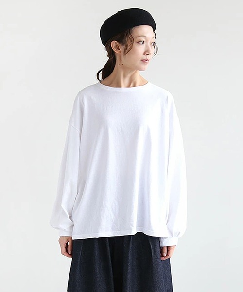 SOLAMONAT(ソラモナ)の「サラリト天竺ボリュームスリーブプルオーバー(Tシャツ/カットソー・レディース・ブラック/ホワイト・FREE)」の10枚目の写真