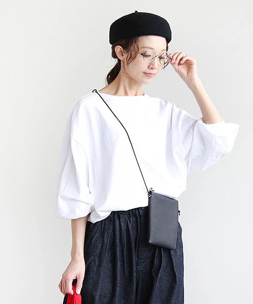SOLAMONAT(ソラモナ)の「サラリト天竺ボリュームスリーブプルオーバー(Tシャツ/カットソー・レディース・ブラック/ホワイト・FREE)」の3枚目の写真