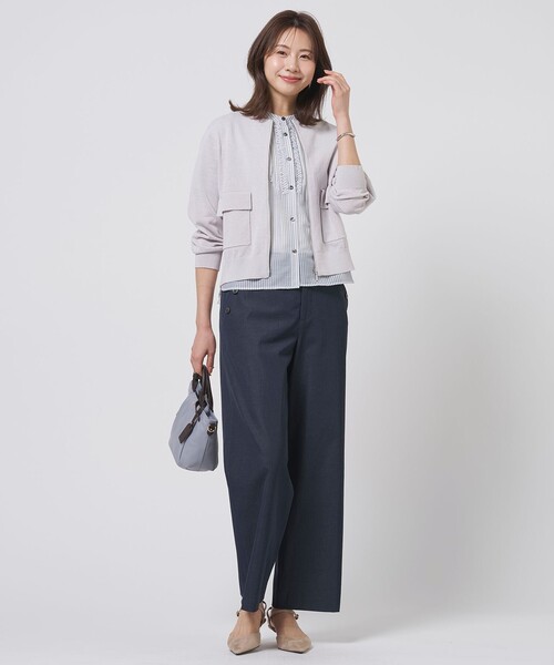 J.PRESS Ladies(J.プレス レディス)の「麻シェルドライ ワイド ストレート パンツ(その他パンツ・レディース・ネイビー系/ダークブラウン系/黄土色系/アイボリー系・S/XS/XXS)」の17枚目の写真