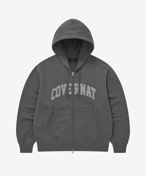 COVERNAT(カバーナット)の「ARCH LOGO ZIP-UP HOODIE(パーカー・メンズ・チャコールグレー/ダークブルー/キナリ・X-LARGE/XX-LARGE/X-SMALL/SMALL/MEDIUM/LARGE)」の1枚目の写真