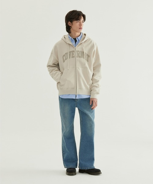 COVERNAT(カバーナット)の「ARCH LOGO ZIP-UP HOODIE(パーカー・メンズ・チャコールグレー/ダークブルー/キナリ・X-LARGE/XX-LARGE/X-SMALL/SMALL/MEDIUM/LARGE)」の2枚目の写真