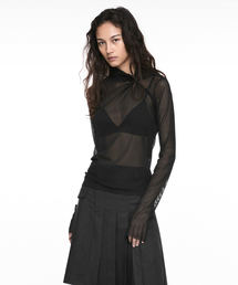 NACHE（ナチェ）の「PULLED NECK LONG SLEEVE BLACK（Tシャツ/カットソー）」