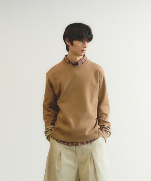 eastserviceshop(イーストサービスショップ)の「ウエストストライプリラックスラウンドニット - ベージュ(ニット/セーター・レディース・Beige・SMALL/MEDIUM/LARGE)」の3枚目の写真