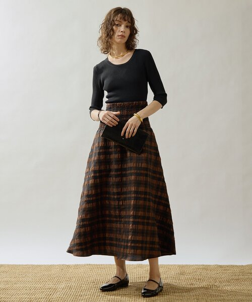 Drawing Numbers(ドローイング ナンバーズ)の「【Drawing Numbers】リブハーフスリーブニット(ニット/セーター・レディース・ブラック/ホワイト/ブラウン・38)」の15枚目の写真