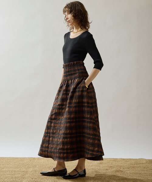 Drawing Numbers(ドローイング ナンバーズ)の「【Drawing Numbers】リブハーフスリーブニット(ニット/セーター・レディース・ブラック/ホワイト/ブラウン・38)」の16枚目の写真