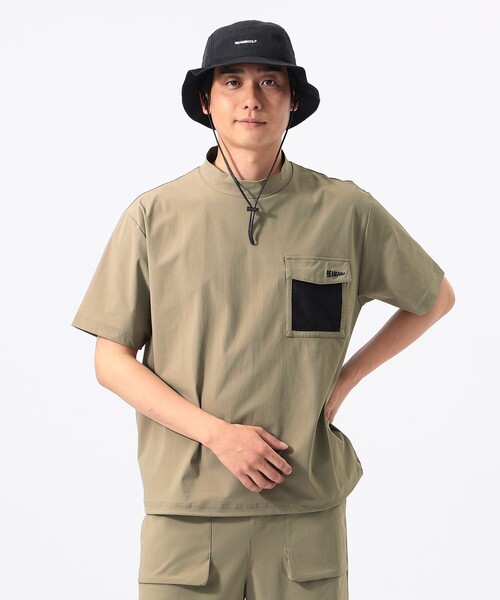 BEAMS GOLF(ビームスゴルフ)の「ORANGE LABEL / フラップポケット モックネックシャツ(UVカット・接触冷感)(Tシャツ/カットソー・メンズ・ブラック/ネイビー/ベージュ・X-LARGE/LARGE/MEDIUM)」の3枚目の写真