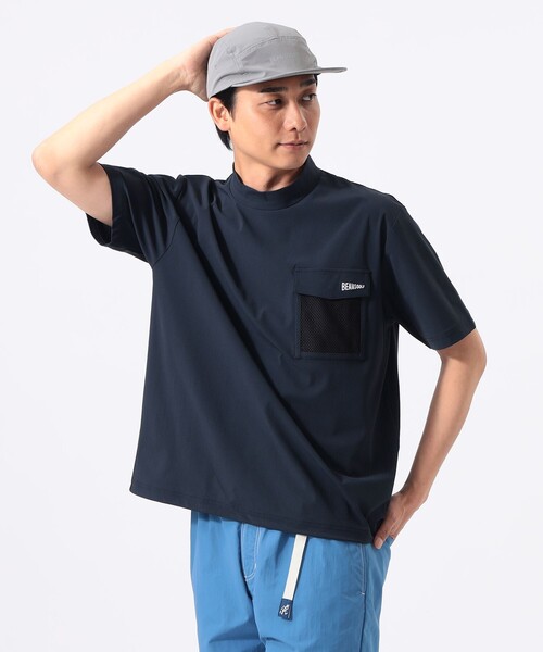 BEAMS GOLF(ビームスゴルフ)の「ORANGE LABEL / フラップポケット モックネックシャツ(UVカット・接触冷感)(Tシャツ/カットソー・メンズ・ブラック/ネイビー/ベージュ・X-LARGE/LARGE/MEDIUM)」の9枚目の写真