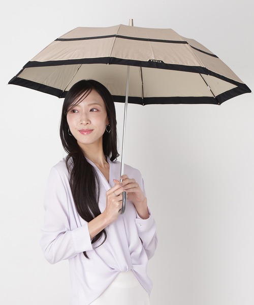 遮光100％ 遮光 晴雨兼用折りたたみ日傘 楽折 ”切り継ぎ シャンブレー