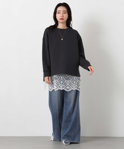 Gready Brilliant（グレディブリリアン）の「ＢＡＳＩＣダンボールカットソー（Tシャツ/カットソー・レディース・アイボリー/チャコールグレー・38）」の11枚目の写真