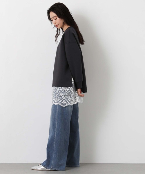 Gready Brilliant（グレディブリリアン）の「ＢＡＳＩＣダンボールカットソー（Tシャツ/カットソー・レディース・アイボリー/チャコールグレー・38）」の12枚目の写真