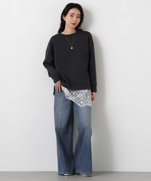 Gready Brilliant（グレディブリリアン）の「ＢＡＳＩＣダンボールカットソー（Tシャツ/カットソー・レディース・アイボリー/チャコールグレー・38）」の14枚目の写真