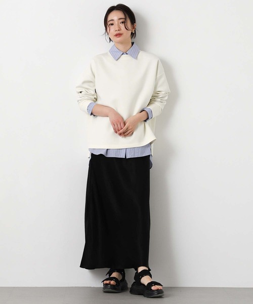 Gready Brilliant（グレディブリリアン）の「ＢＡＳＩＣダンボールカットソー（Tシャツ/カットソー・レディース・アイボリー/チャコールグレー・38）」の3枚目の写真