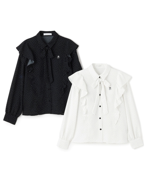 pom ponette junior（ポンポネットジュニア）の「【袖取り外し】ボウタイブラウス（シャツ/ブラウス・キッズ・ブラック/ホワイト・LL(165cm)/L:160cm/M:150cm/S:140cm）」の14枚目の写真
